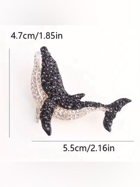 Sparkle Dolphin Fish Brooch Pin